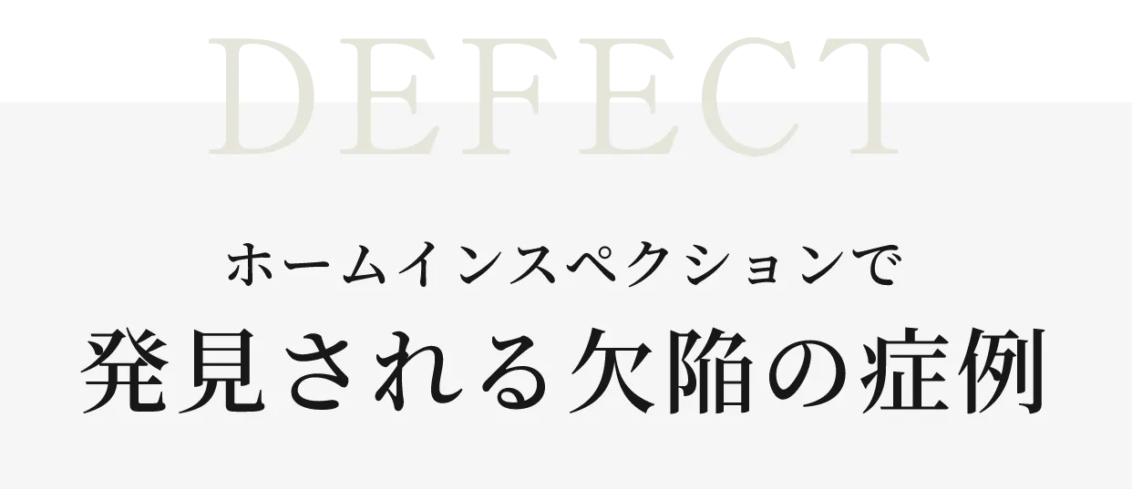 ホームインスペクションで発見される欠陥の症例